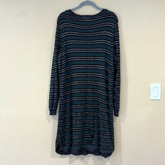 Lane Bryant plus size 14-16 Striped Black and Gray sparkly sweater Dress - Picture 6 of 6